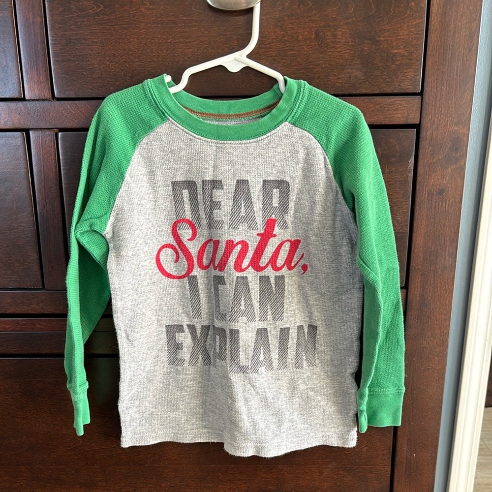 Carters Kids Green and Gray Long Sleeve Shirt Size 5T